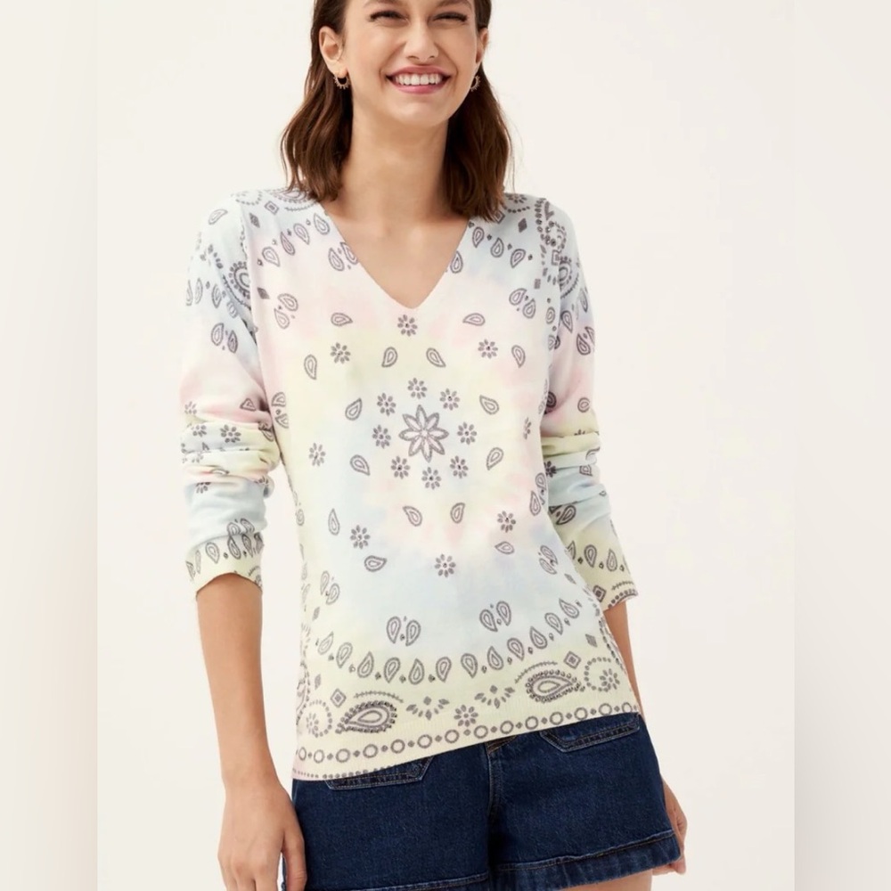 LEO & UGO Pastal Tie Dye Flower Print Rainbow Boho Jumper Size 6